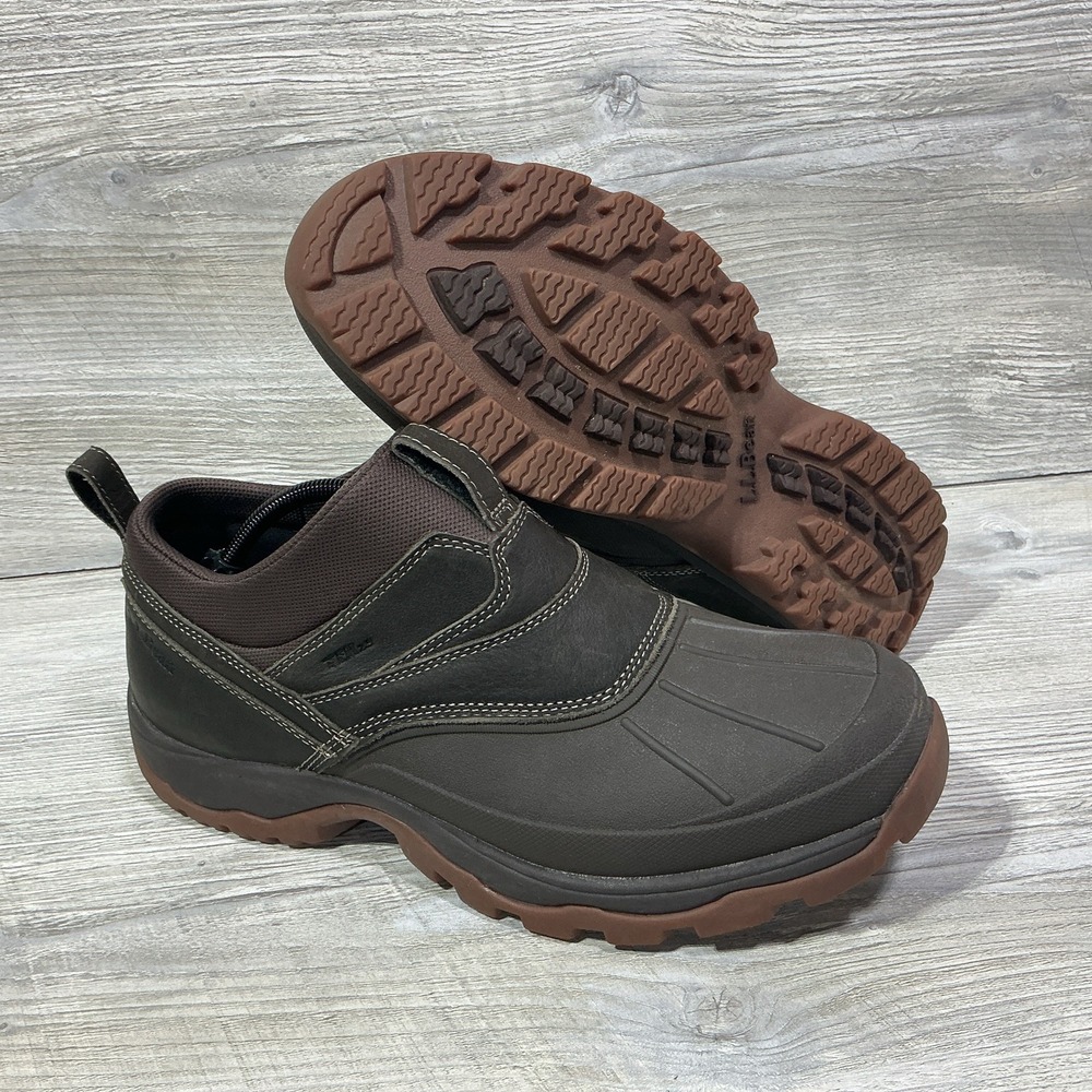LL Bean TEK 2.5 Storm Chaser 507173 Low Slip on Dark Brown Leather Duck Boot 13M